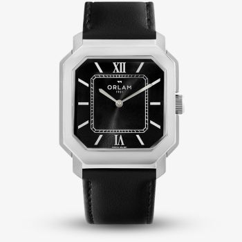 Orlam Mens Heritage Black Octagon Dial Leather Strap Watch ORSSLHE002