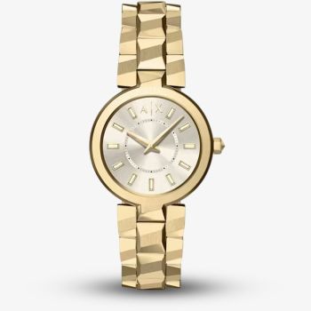 Armani Exchange Ladies Audora Gold Tone Bracelet Watch AX4409