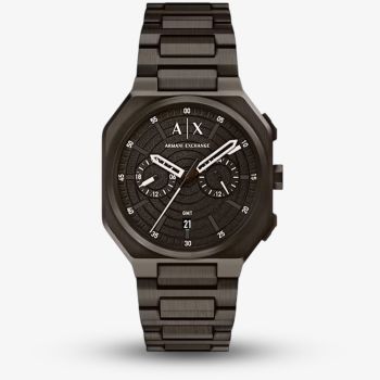 Armani Exchange Mens Bass Dual-Time Brown Bracelet Watch AX1479
