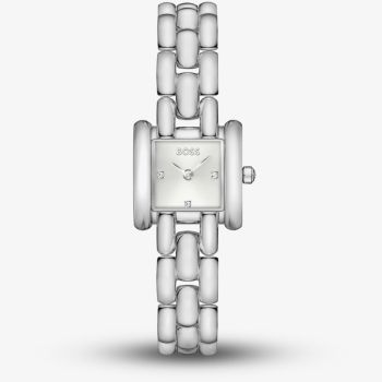 BOSS Ladies Violet Square Silver Dial Bracelet Watch 1502873