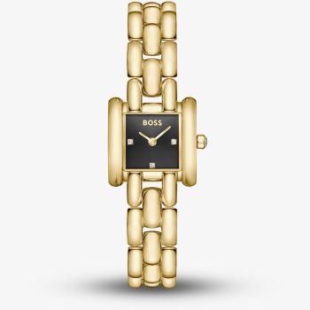 BOSS Ladies Violet Square Black Dial Bracelet Watch 1502875
