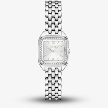 BOSS Ladies Mae Petite Square Silver Dial Bracelet Watch 1502882