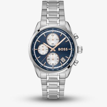 BOSS Mens Grand Prix Chronograph Blue Dial Bracelet Watch 1514360