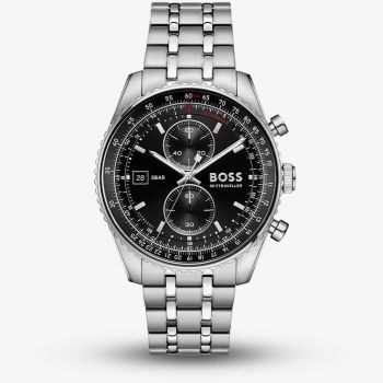 BOSS Mens Skytraveller Chronograph Black Dial Bracelet Watch 1514349