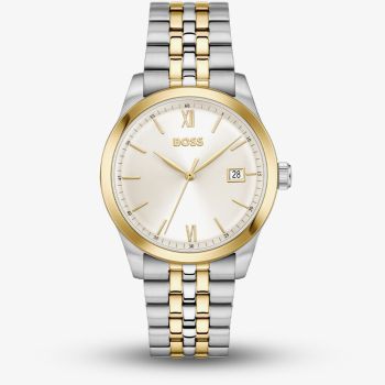 BOSS Mens Langford Two Tone Champagne Dial Bracelet Watch 1514358