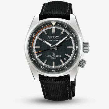 Seiko Mens Prospex &#039;Heritage Motoring&#039; Countdown Speedtimer Petrol Blue Dial Leather Strap Watch HBC004J1