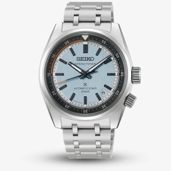Seiko Mens Prospex &#039;Heritage Motoring&#039; Countdown Speedtimer Powder Blue Dial Bracelet Watch HBC003J1