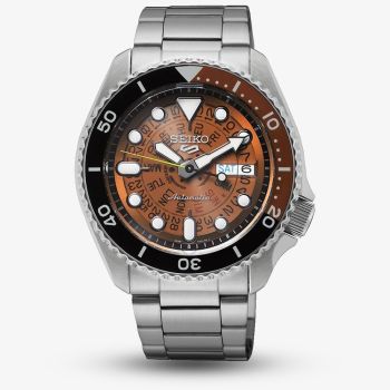 Seiko Mens 5 Sports SKX Skeleton Style Brown Dial Watch SRPJ47K1