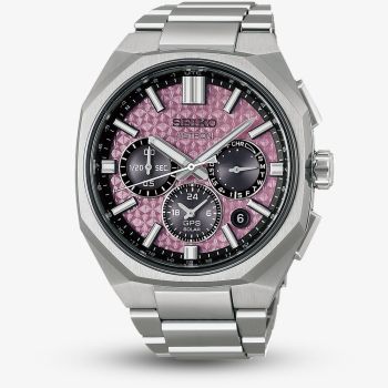 Seiko Mens Limited Edition Astron GPS Solar 2026 Pink Dial Bracelet Watch HAB006J1