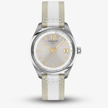 Tissot Ladies PR100 Grey Dial Two Colour Fabric Strap Watch T150.210.17.037.00