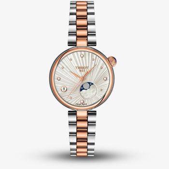 Tissot Ladies Desir Silver Moonphase Dial Two Tone Stainless Steel Bracelet Watch T152.223.22.036.00