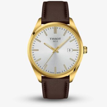 Tissot Mens PR100 Silver Dial Leather Strap Watch T150.410.36.391.00