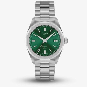 Tissot Ladies PRC100 Solar Green Dial Bracelet Watch T151.822.11.091.00