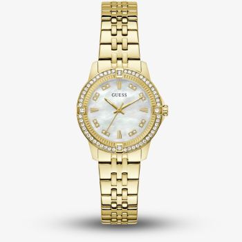 Guess Ladies Colette Gold Tone Crystal Bracelet Watch GW1027L2