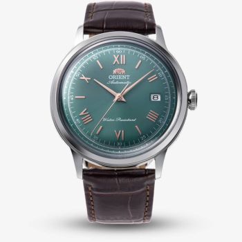 Orient Mens Bambino Mint Green Dial Leather Strap Watch RA-AC0023E