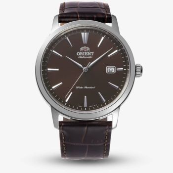 Orient Mens AC0F Brown Dial Leather Strap Watch RA-AC0F17Y