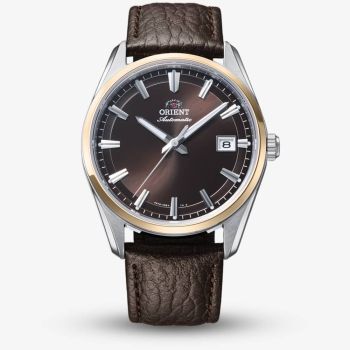 Orient Mens Stretto Brown Dial Leather Strap Watch RA-AC0R03Y