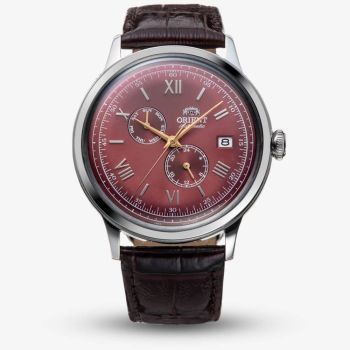 Orient Mens Classic Bambino Red Dial Leather Strap Watch RA-AK0705R
