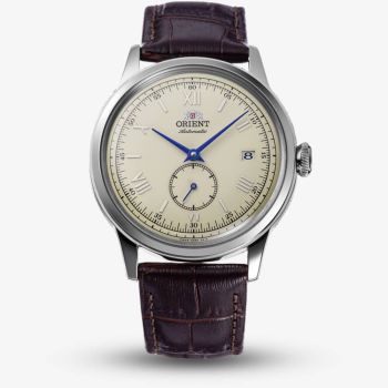 Orient Mens Bambino Small Seconds Ivory Dial Leather Strap Watch RA-AP0105Y