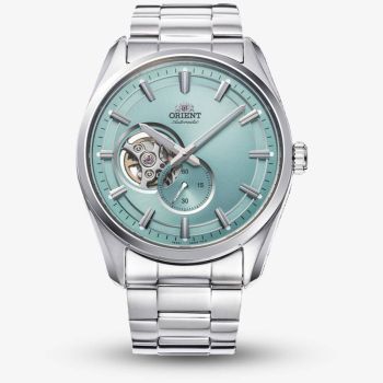 Orient Mens AR00 Semi Skeleton Ice Blue Dial Bracelet Watch RA-AR0009L