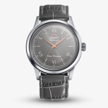 Orient Mens Limited Edition Classic Bambino Grey Dial Leather Strap Watch RA-BB0006N