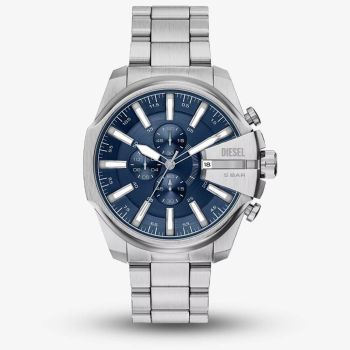 Diesel Mens Mega Chief Blue Chronograph Dial Bracelet Watch DZ4721