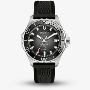 Bulova Mens Marine Star Black Rubber Strap Watch 98B465