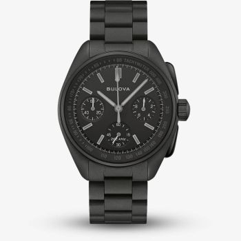 Bulova Mens Limited Edition Lunar Pilot &#039;Black Hole&#039; Chronograph Dial Watch 98A335