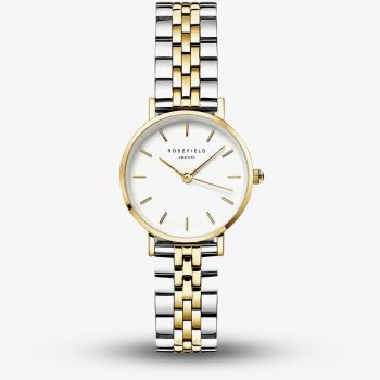 ROSEFIELD Ladies Small Edit Silver Dial Two Tone Bracelet Watch 26SGD-269