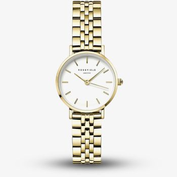ROSEFIELD Ladies Small Edit White Dial Golden Bracelet Watch 26WSG-267