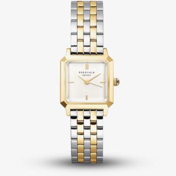 ROSEFIELD Ladies Boxelle White Dial Two Tone Bracelet Watch BWDSG-B03