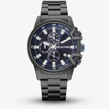 G Star Mens Bend3D Blue Dial Black Bracelet Watch GSW.505.05