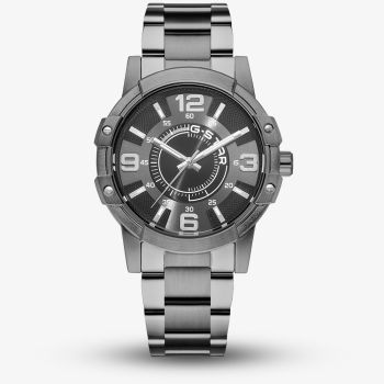 G Star Mens Constructed Black Dial Grey Bracelet Watch GSW.506.07