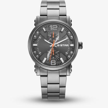 G Star Mens Rovic Black Dial Grey Bracelet Watch GSW.509.07