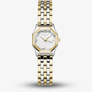 ROSEFIELD Ladies Gemme White Dial Two Tone Bracelet Watch GWGSG-G03