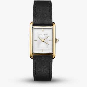 ROSEFIELD Ladies Heirloom White Dial Black Leather Strap Watch HWBLG-H06