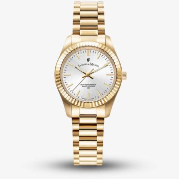Jacques du Manoir Ladies Inspiration Prime Silver Dial Gold Tone Bracelet Watch JWL03907