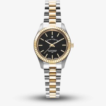 Jacques du Manoir Ladies Inspiration Prime Black Dial Two Tone Bracelet Watch JWL04006