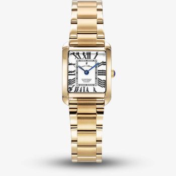Jacques du Manoir Ladies Emily White Dial Gold Tone Bracelet Watch JWL04402