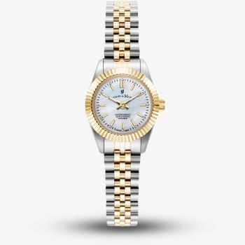 Jacques du Manoir Ladies Mini Inspiration White Mother Of Pearl Dial Two Tone Bracelet Watch JWL05102