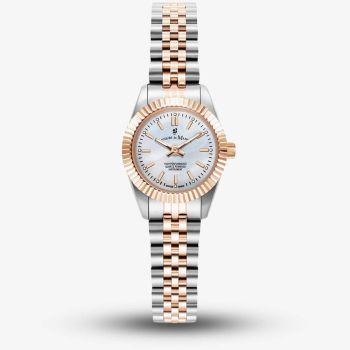 Jacques du Manoir Ladies Mini Inspiration White Mother Of Pearl Dial Two Tone Bracelet Watch JWL05103
