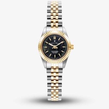 Jacques du Manoir Ladies Mini Inspiration Black Mother of Pearl Dial Two Tone Bracelet Watch JWL05105