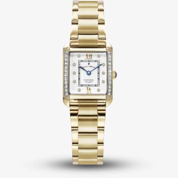 Jacques du Manoir Ladies Emily White Dial Gold Tone Bracelet Watch JWL05502