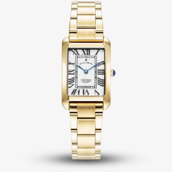 Jacques du Manoir Ladies Emily White Dial Gold Tone Bracelet Watch JWL05802