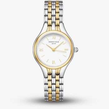 ROSEFIELD Ladies Muse White Dial Two Tone Bracelet Watch MUWDSD-MU03