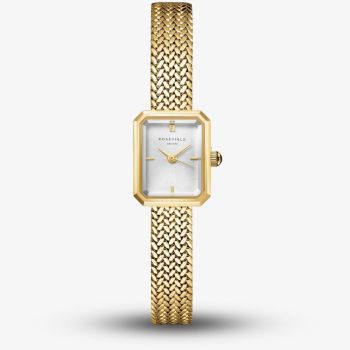 ROSEFIELD Ladies Mini Octagon White Dial Golden Bracelet Watch MWGMG-M01