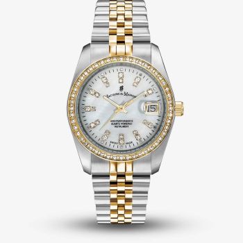 Jacques du Manoir Ladies Inspiration Elegance Silver Dial Two Tone Bracelet Watch NROP.07