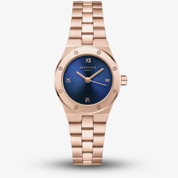 ROSEFIELD Ladies Rose XS Navy Dial Rose Gold Bracelet Watch SPNRSR-SP11