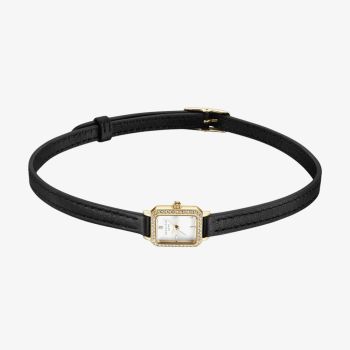 ROSEFIELD Ladies Studio White Dial Golden Leather Choker Necklace Watch STWBLG-ST03