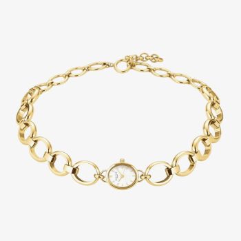 ROSEFIELD Ladies Studio White Dial Golden Chain Choker Necklace Watch STWGSG-ST02